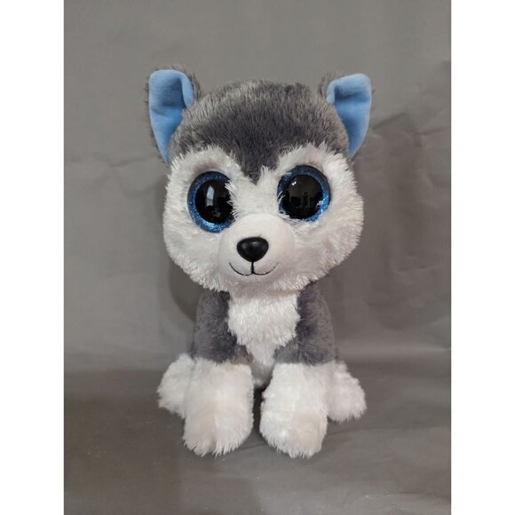 TY Beanie Boo  slush the Husky 10.5 inch gray blue dog plush stuffed animal toy - Picture 7 of 8